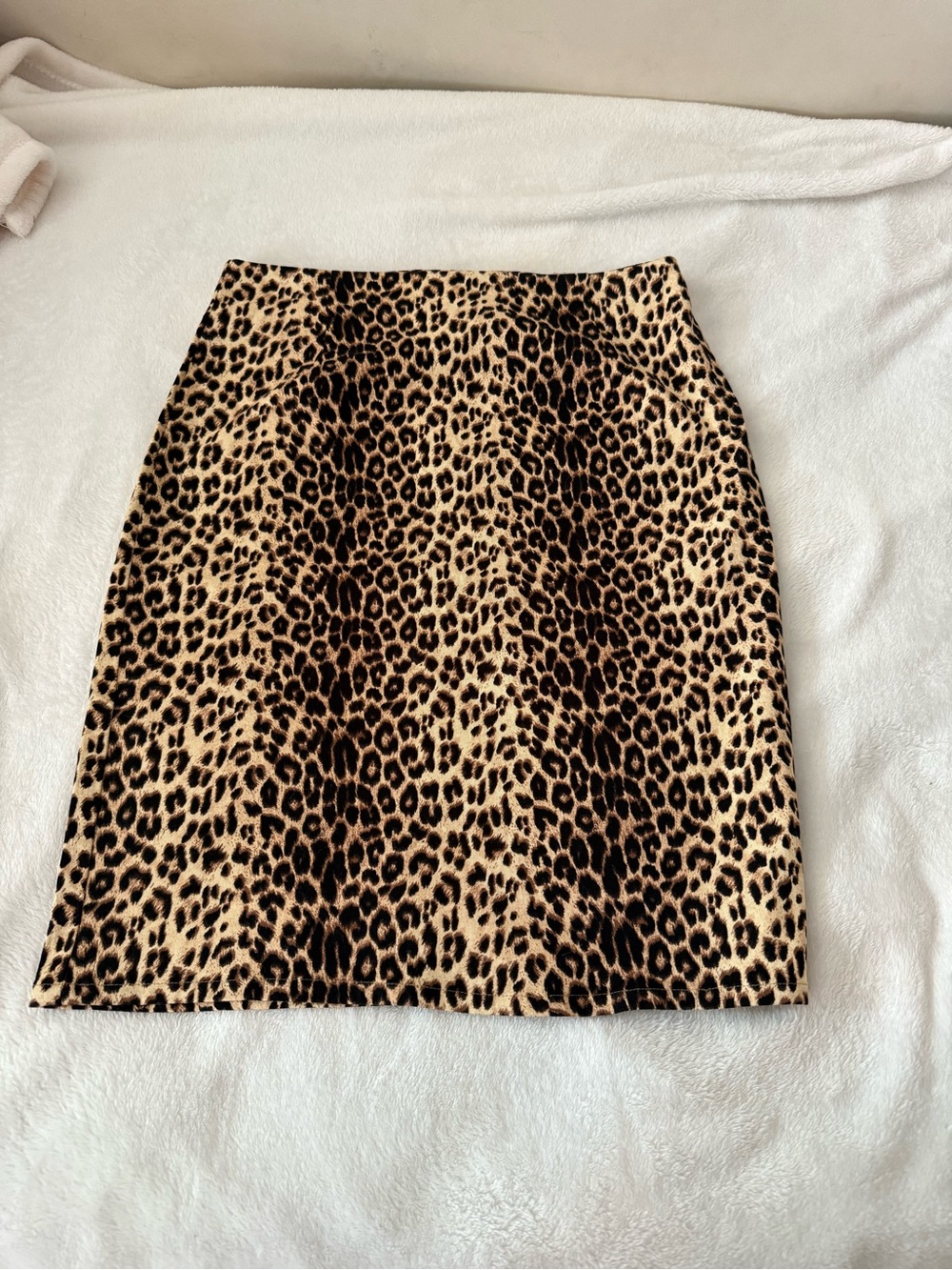 Allison Taylor Leopard Print Pencil Skirt in Tan and Black